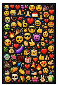 Protišmykový herný koberec Emoji 3D