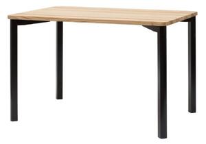 Jedálenský stôl TRIVENTI jaseň 120x80 cm - čierne okrúhle nohy