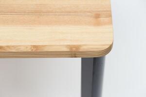 Jedálenský stôl TRIVENTI jaseň 120x80 cm - čierne okrúhle nohy