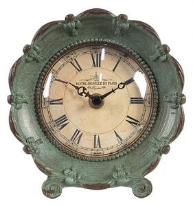 Zelené stolové hodiny v tvare kvetu Ville de Paris - 15*7*16 cm / 1*AA - Clayre & Eef