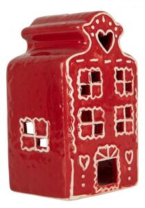 Červená perníková chalúpka na sviečku Gingerbread Cott - 8*7*13 cm - Clayre & Eef