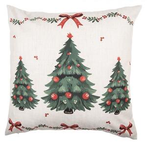 Béžový vankúš so stromčekmi Christmas Harmony - 45*45*4 cm - Clayre & Eef