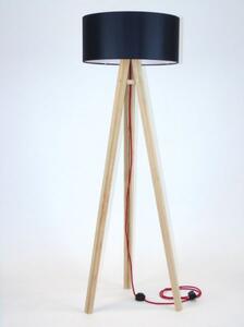 Stojacia lampa WANDA Ash 45x140cm - čierne tienidlo / červená farba