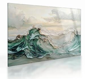 Sklenený obraz - 3D abstrakcie mora (70x50 cm)