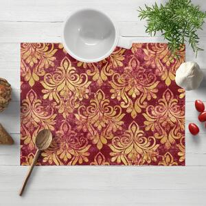 Biante Zamatové prestieranie na stôl Tamara TMR-053 Zámocký vzor na vínovo červenom 30x40 cm