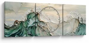 Obraz - 3D abstrakcie mora (s hodinami) (90x30 cm)