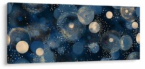 Obraz - Modro-zlaté krúžky (120x50 cm)