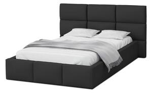 GM Čalúnená manželská posteľ s úložným priestorom Dony - čierna Rozmer: 140x200