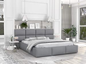 Čalúnená manželská posteľ s úložným priestorom Dony - sivá Rozmer: 180x200