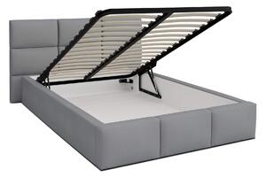 Čalúnená manželská posteľ s úložným priestorom Dony - sivá Rozmer: 140x200