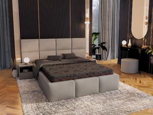 Čalúnená manželská posteľ s úložným priestorom Dony - sivá Rozmer: 180x200