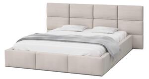 GM Čalúnená manželská posteľ s úložným priestorom Dony - krémová Rozmer: 180x200