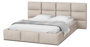 GM Čalúnená manželská posteľ s úložným priestorom Dony - krémová Rozmer: 160x200