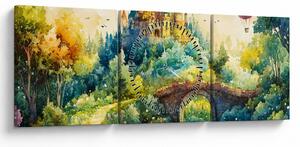 Obraz - Rozprávkový zámok (s hodinami) (90x30 cm)