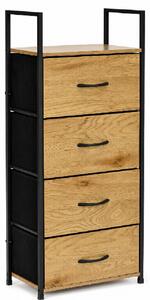 ModernHome GIC-C102-19 Komoda so 4 textilnými zásuvkami, hnedo-čierna