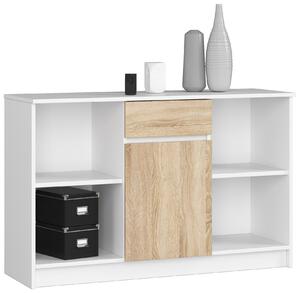 Ak furniture Komoda B-17 120 cm biela/sonoma