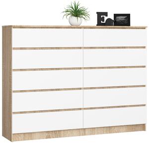 Ak furniture Komoda Rollo K 160 cm dub sonoma/biela