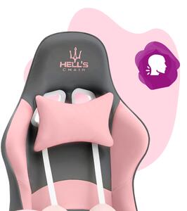 Hells Detské Herné kreslo Hell's Chair Rainbow KIDS Pink/grey
