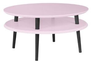 Konferenčný stolík UFO Dmr. 70 cm x výška 35 cm - ružová/čierna noha