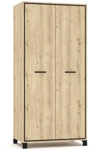 Nabbi Dvojdverová šatníková skriňa Vinap W-2D - dub artisan / wenge tmavá