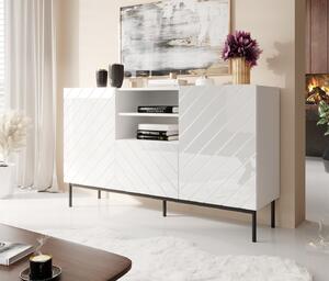 KOMODA DIOS BIELY LESK OCEĽOVÝ PODSTAVEC 150 cm