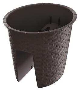 Kvetináč RATOLLA Railing Oval 300, hnedý, na zábradlie