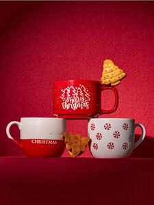 Sinsay - Vianočný kameninový hrnček s nápisom „Merry Christmas“ - červená