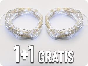 ACA Lighting LED dekoračná reťaz 2m, 20LED, 2xAA, studená biela, bez funkcií, strieborná, 1+1 zadarmo! [X0120211]