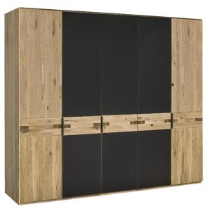 SKRIŇA S OTOČNÝMI DVERAMI, dub, antracitová, dub bianco, 247/214/61 cm Linea Natura - Skrine