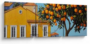 Obraz - Pomarančovník (s hodinami) (90x30 cm)