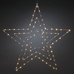 Strieborná hviezda LED 66 x 64 cm