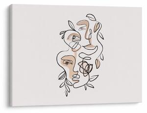 Obraz - Line art tváre (70x50 cm)