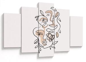 Obraz - Line art tváre (150x105 cm)
