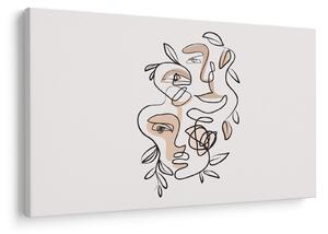 Obraz - Line art tváre (90x60 cm)