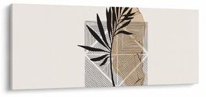 Obraz - Abstrakcia s tropickými listami N⁰1 (120x50 cm)
