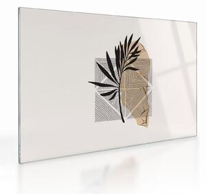 Sklenený obraz - Abstrakcia s tropickými listami N⁰1 (70x50 cm)