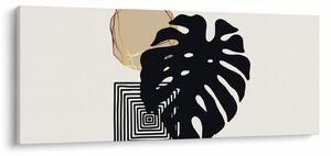 Obraz - Abstrakcia s tropickými listami N⁰2 (120x50 cm)