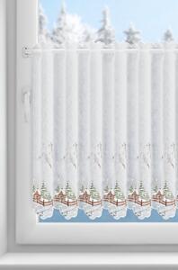 Dekorstudio Vianočná vitrážová záclona s motívom stromčeka 70x145cm - biela