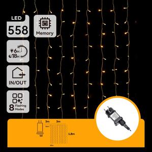 Aigostar - Vonkajšia LED vianočná reťaz 558xLED/6W/230V 3x1,8m IP44 teplá biela