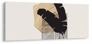 Obraz - Abstrakcia s tropickými listami N⁰4 (120x50 cm)