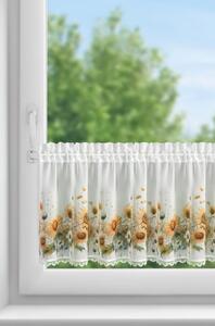 Dekorstudio Záclona SUNFLOWER so slnečnicami 150x40cm - biela