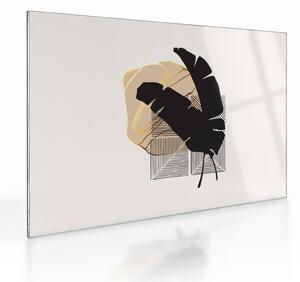 Sklenený obraz - Abstrakcia s tropickými listami N⁰4 (70x50 cm)