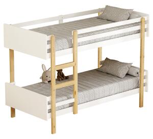 NovýNábytok.sk Poschodová posteľ 200x90 cm Dealers 1 (dub + biela) (s roštami). Vlastná spoľahlivá doprava až k Vám domov. 1160766