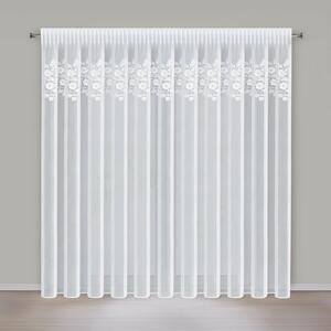 Dekorstudio Vyšívaná záclona ROSIE s riasiacou páskou 400x270cm - biela