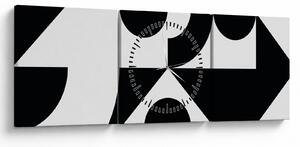 Obraz - Geometrická abstrakcia N⁰1 (s hodinami) (90x30 cm)