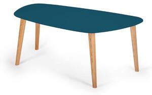 Konferenčný stolík Endocarp 110x66x45cm - petrolejová modrá / jaseň