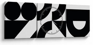 Obraz - Geometrická abstrakcia N⁰2 (s hodinami) (90x30 cm)