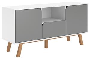 NÍZKA KOMODA, buk, grafitová, biela, 140/70/42 cm MID.YOU - Obývacie zostavy, Online Only