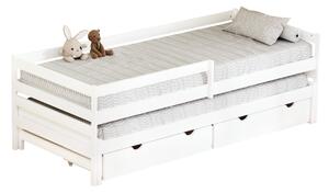 NovýNábytok.sk Detská posteľ 90 x 200 cm s prístelkou Esperabamos 1 (biela) (s roštami) (s úl. priestorom). Vlastná spoľahlivá doprava až k Vám domov. 1160824