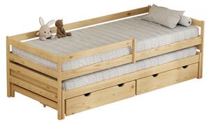 NovýNábytok.sk Detská posteľ 90 x 200 cm s prístelkou Esperabamos 1 (prírodná) (s roštami) (s úl. priestorom). Vlastná spoľahlivá doprava až k Vám domov. 1160825